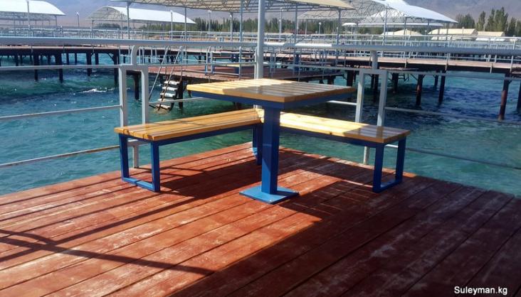 Скамейки и столы на пирс Иссык-Куль