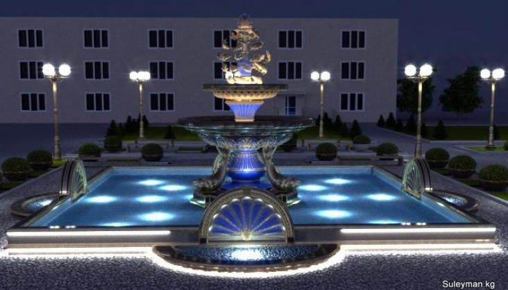 Строительство фонтанов в Кыргызстане Балыкчы Бишкек Иссык-куль.